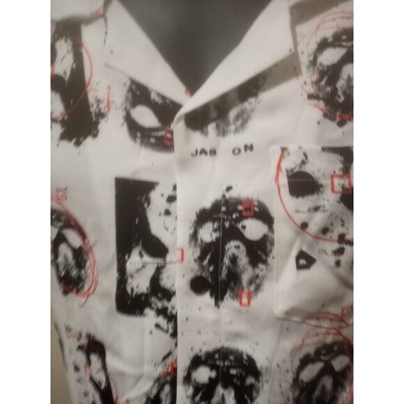 New Friday the 13th Mens Jason Voorhees AOP Button Down Shirt Large L - Picture 4 of 13